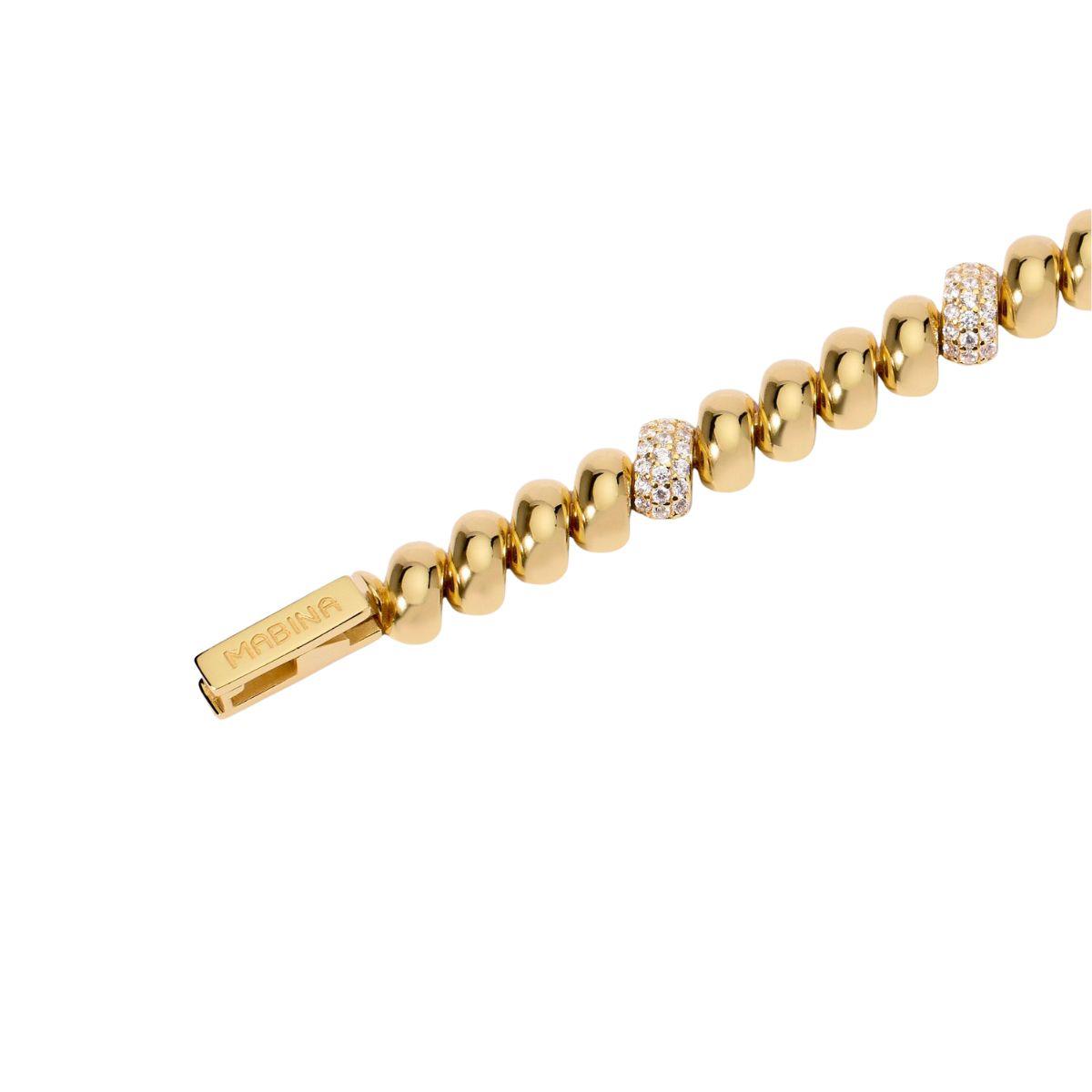 PULSERA MABINA BAÑADA EN ORO 18K Y CIRCONITAS BLANCAS 533943-17