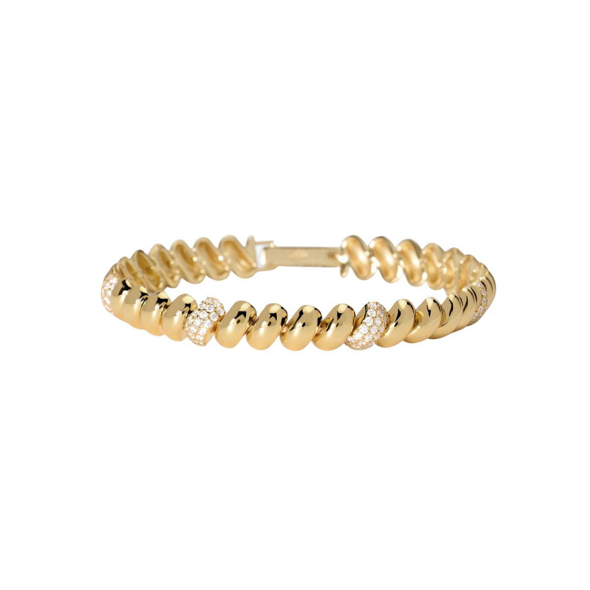 PULSERA MABINA BAÑADA EN ORO 18K Y CIRCONITAS BLANCAS 533943-17