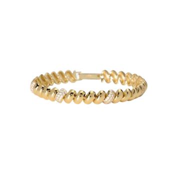 PULSERA MABINA BAÑADA EN ORO 18K Y CIRCONITAS BLANCAS 533943-17