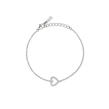PULSERA MABINA DE PLATA Y DIAMANTES CULTIVADOS PESO TOTAL 0.18CT FVS FORMA CORAZON 534071