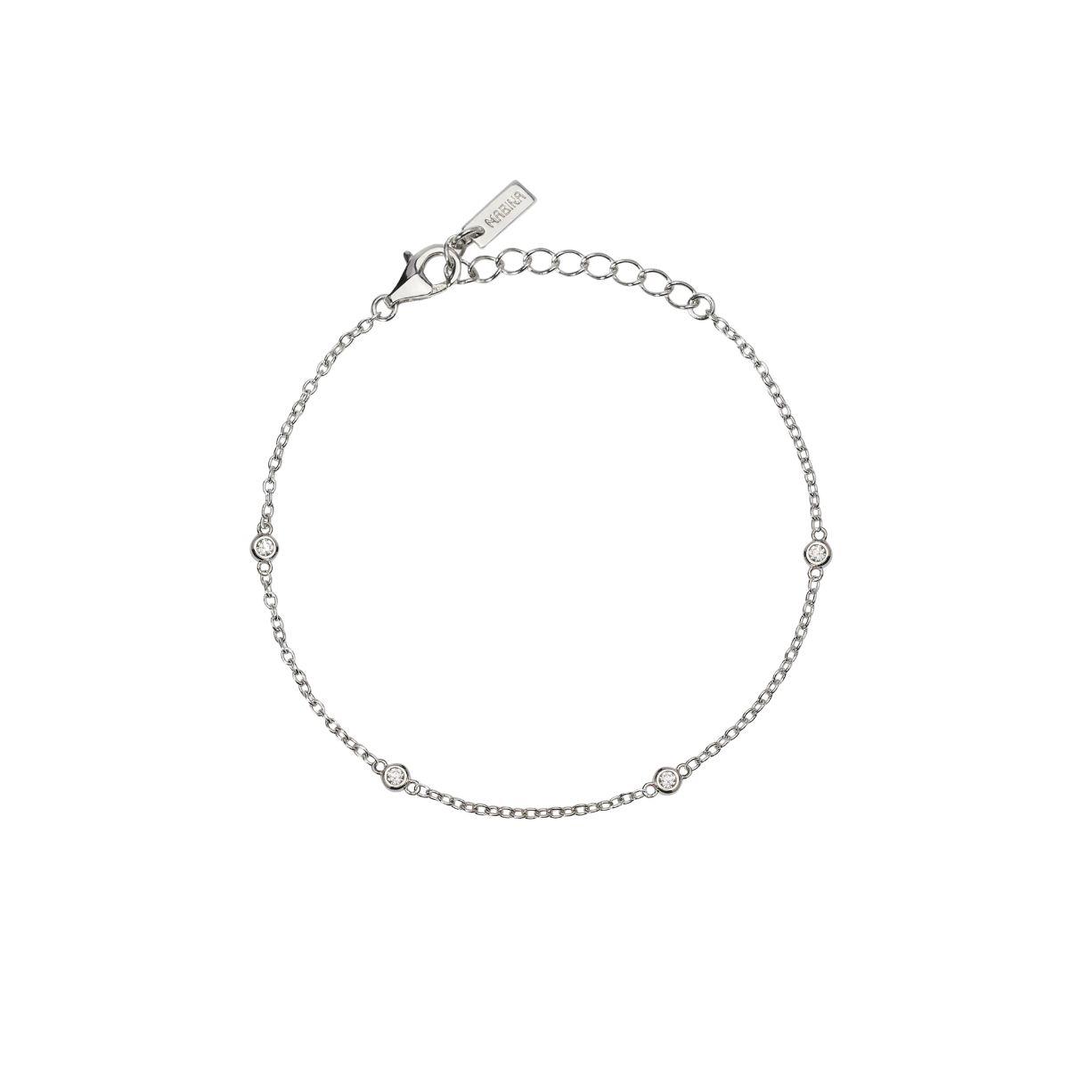 PULSERA MABINA DE PLATA Y 4 DIAMANTES 0,025CT TOTAL F VS 534075
