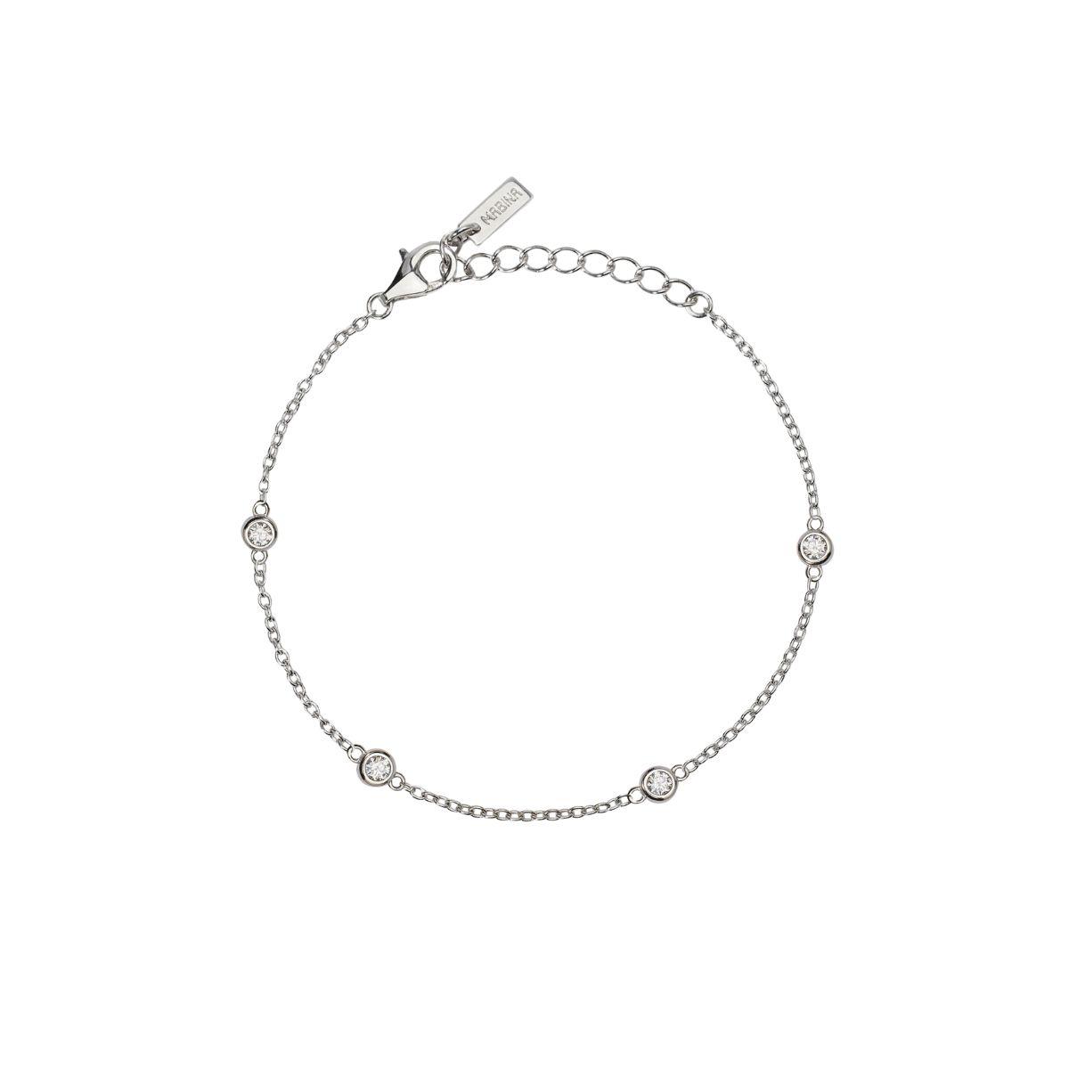 PULSERA MABINA DE PLATA Y DIAMANTES CULTIVADOS PESO TOTAL 0.22CT FVS 534076