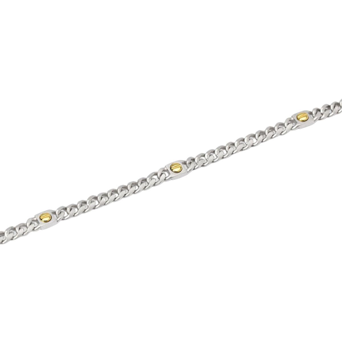 PULSERA MABINA DE PLATA RODIADA Y ELEMENTOS DE TORNILLO CHAPADOS EN ORO 18K 534080