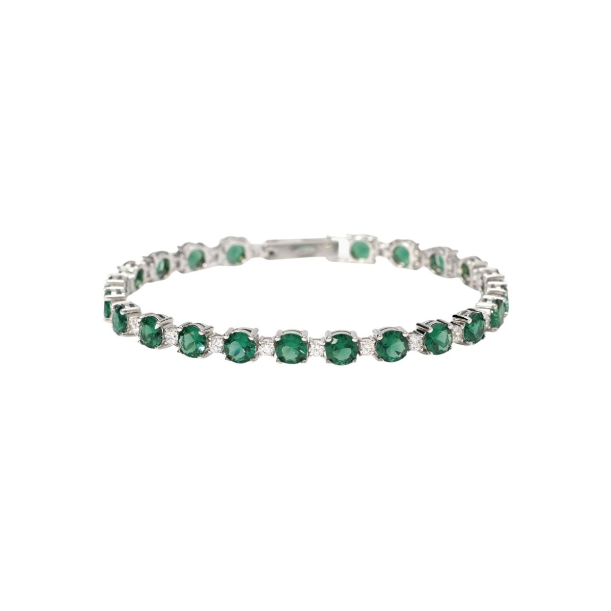 SILVER MABINA BRACELET WITH ZIRCONIAS AND SYNTHETIC EMERALDS 534108
