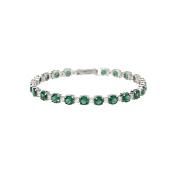 SILVER MABINA BRACELET WITH ZIRCONIAS AND SYNTHETIC EMERALDS 534108