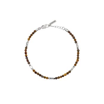 PULSERA MABINA DE PLATA Y OJO DE TIGRE FACETADO 534151