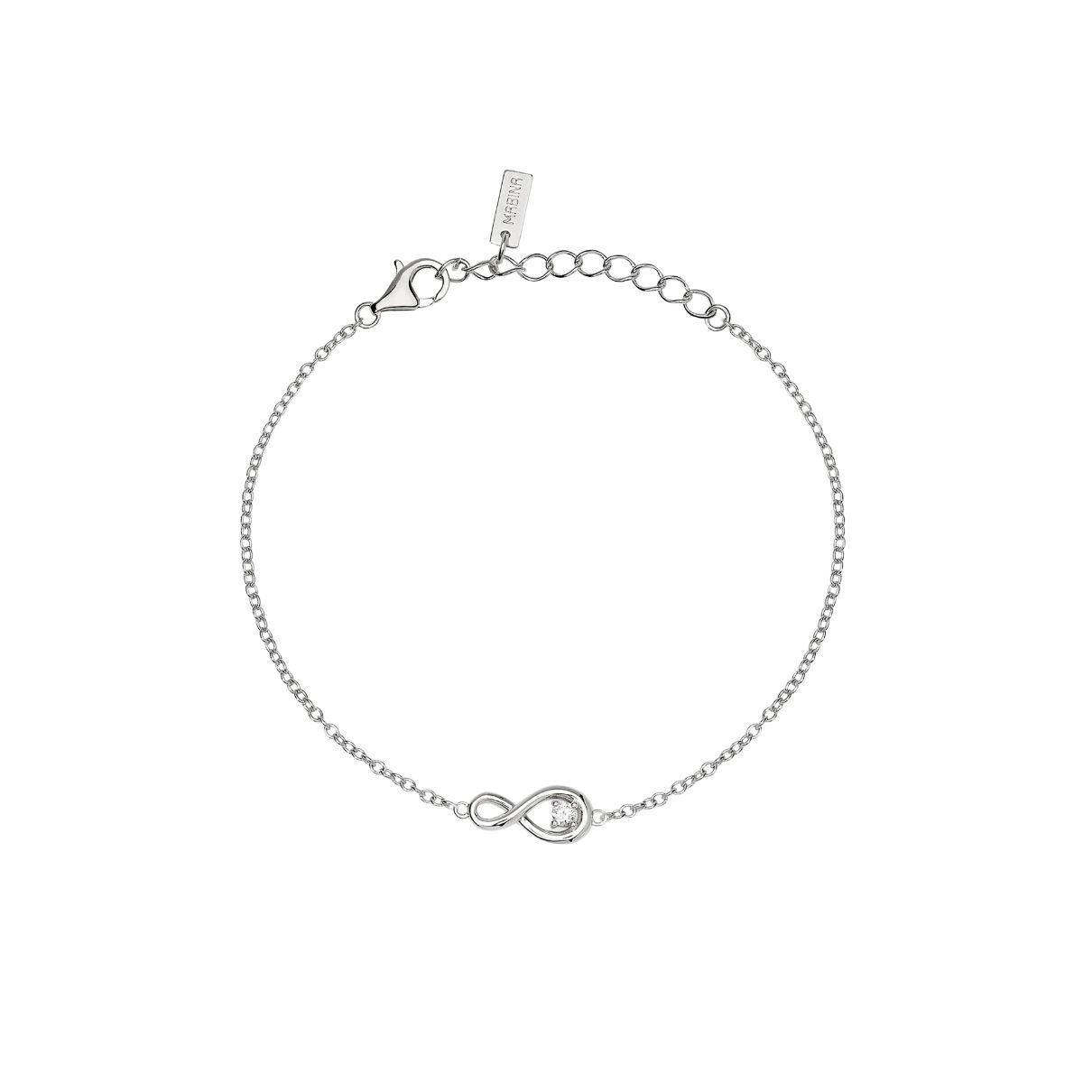 PULSERA MABINA EN FORMA DE CORAZON EN PLATA Y UN DIAMANTE CULTIVADO 0,06CT F VS 534176