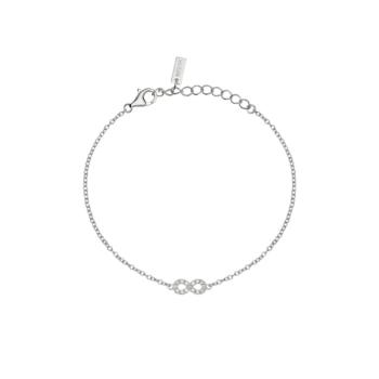 Pulsera de plata Mabina 534177 con símbolo del infinito y diamantes de laboratorio