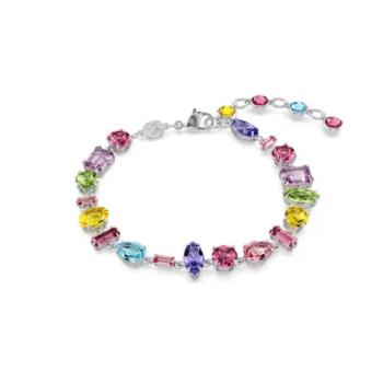 pulsera multicolor de swarovskis, colores vivos.