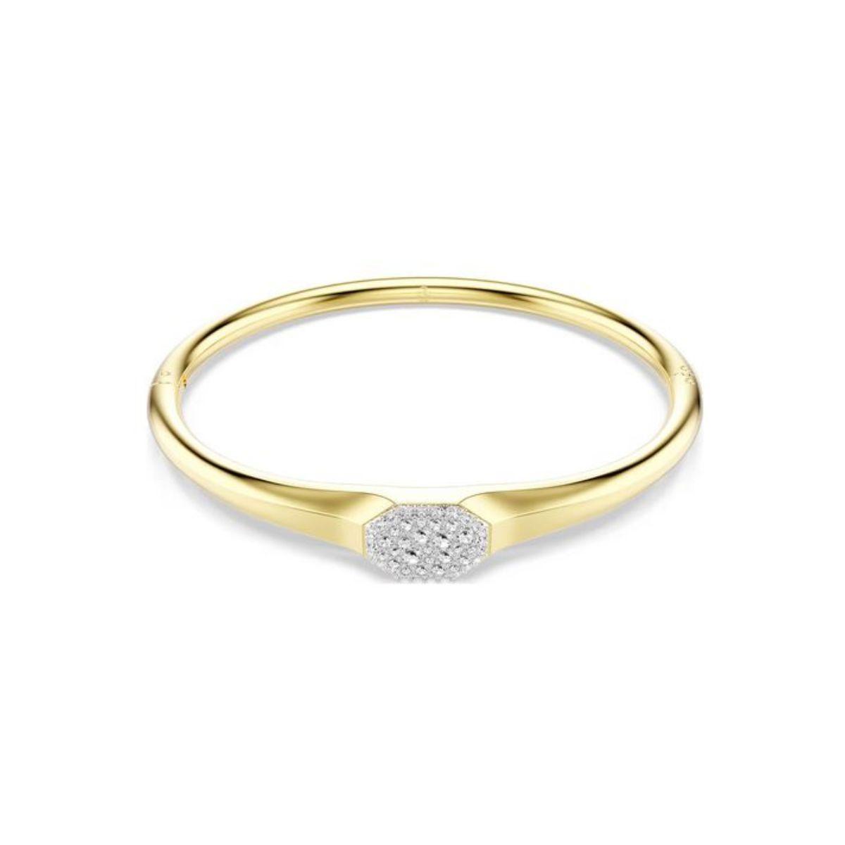 SWAROVSKI DEXTERA RIGID BRACELET WITH GOLD TONE PLATING AND CRYSTALS 5724597 SIZE M