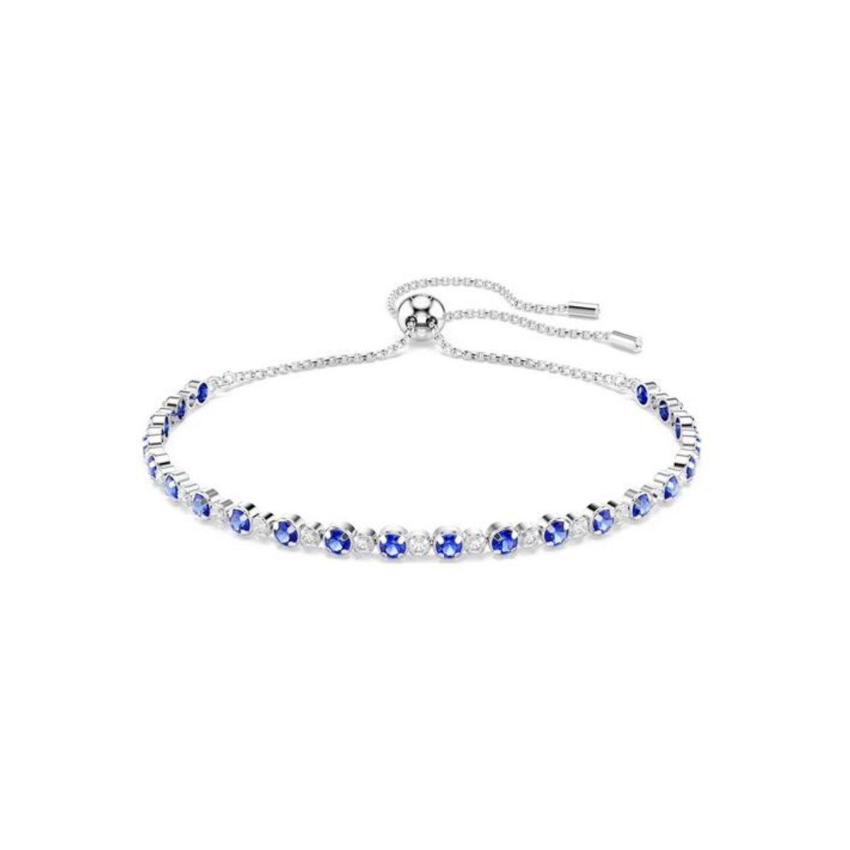 SWAROVSKI TENNIS MATRIX BRACELET WITH RHODIUM PLATING AND WHITE AND BLUE CRYSTALS 5725854