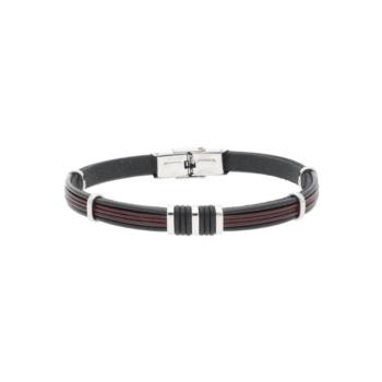 PULSERA LISKA DE ACERO Y PIEL 84BA1562