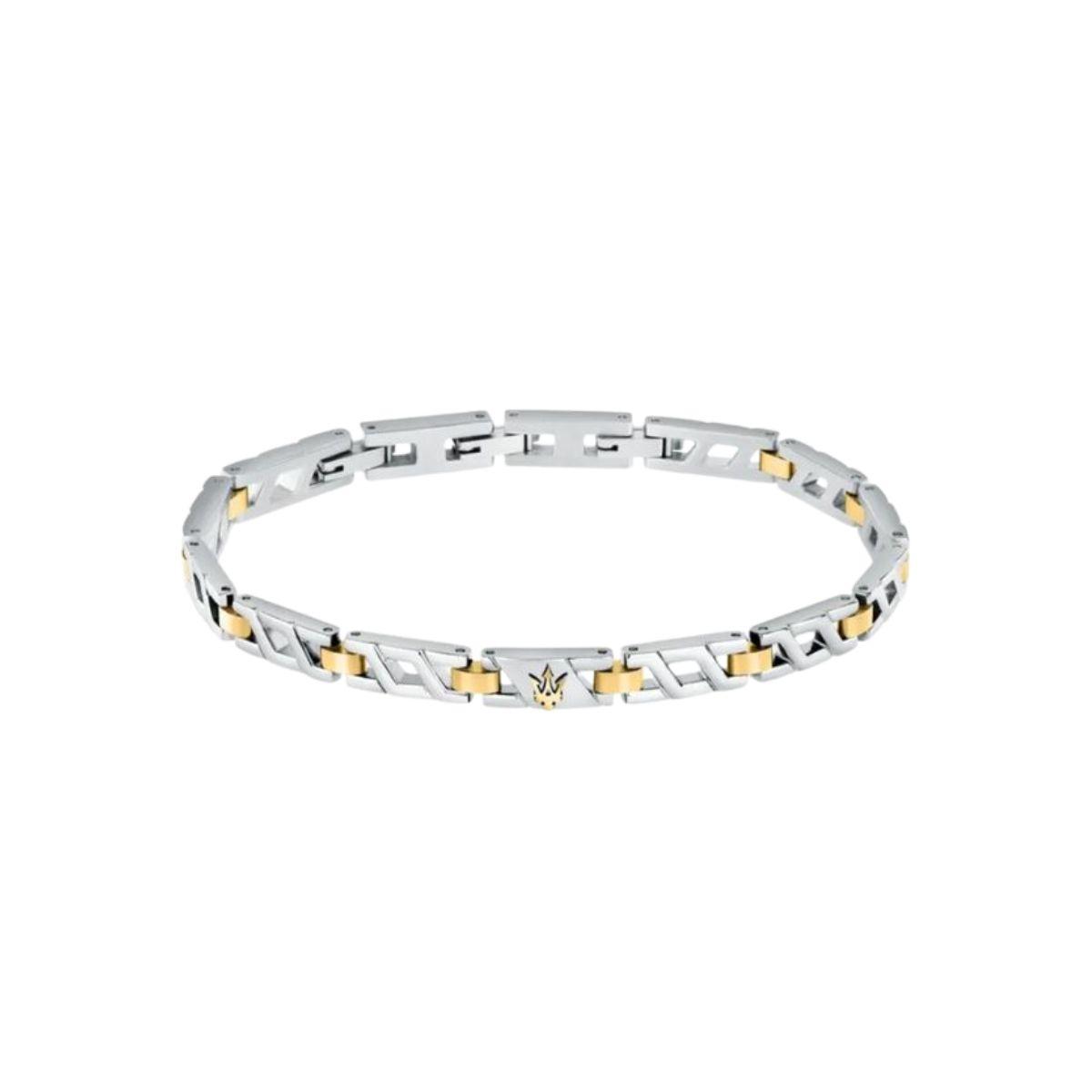 PULSERA MASERATI DE ACERO BICOLOR PLATEADO Y DORADO JM124AVD38