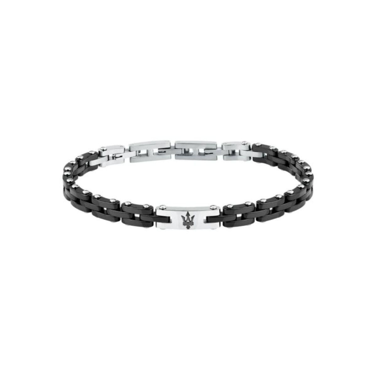 PULSERA MASERATI DE ACERO Y CERAMICA NEGRA JM425ATZ64