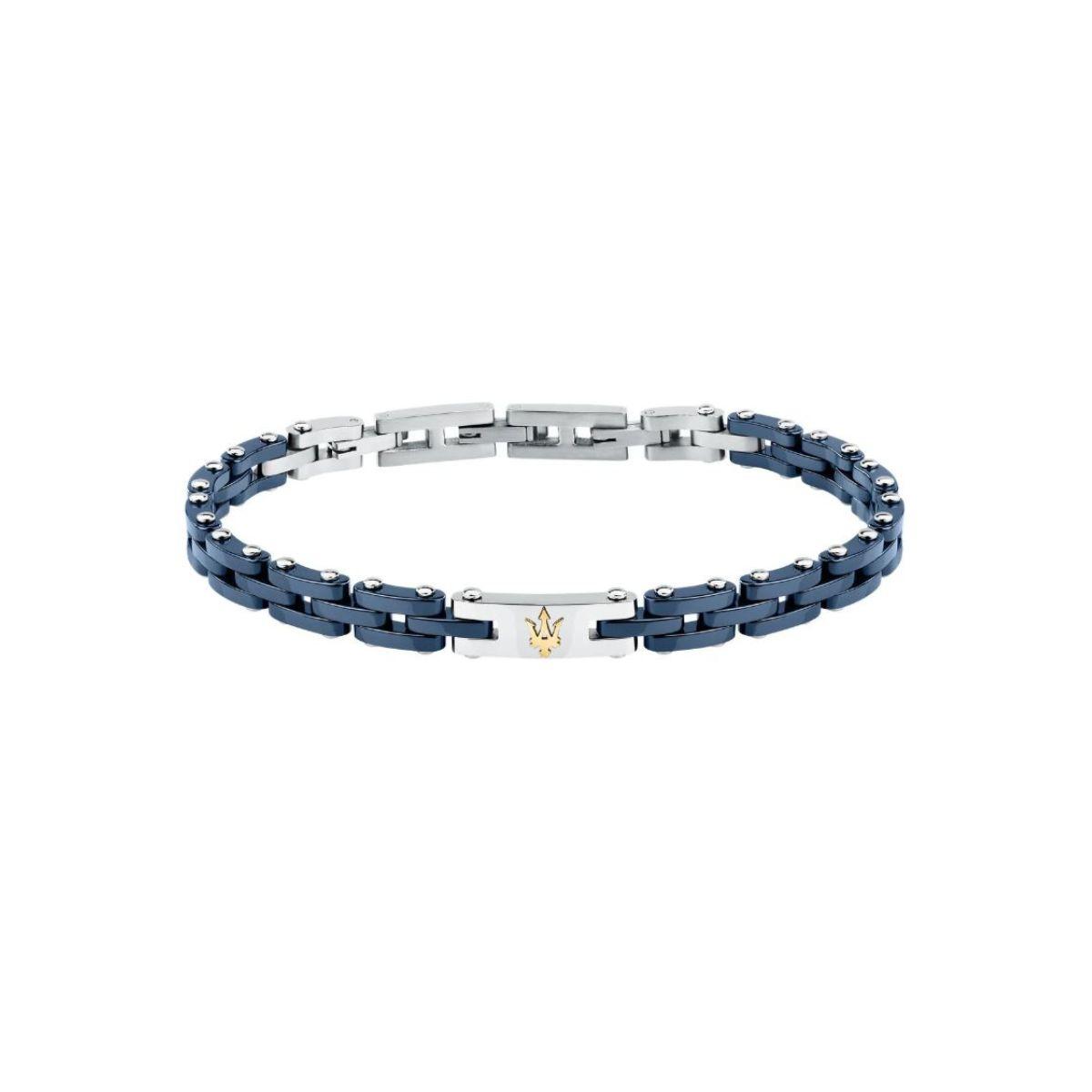 PULSERA MASERATI DE ACERO Y CERAMICA AZUL JM425ATZ65