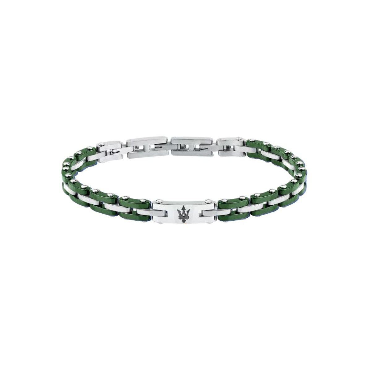 PULSERA MASERATI DE ACERO Y CERAMICA VERDE JM425ATZ66