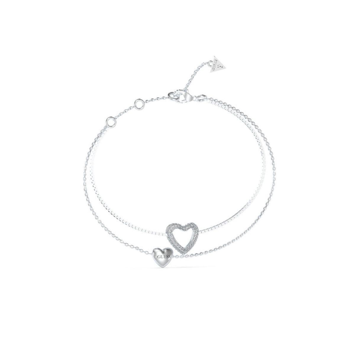 GUESS BELOVED BRACELET IN STEEL AND WHITE ZIRCONIAS JUBB05027JWRHS