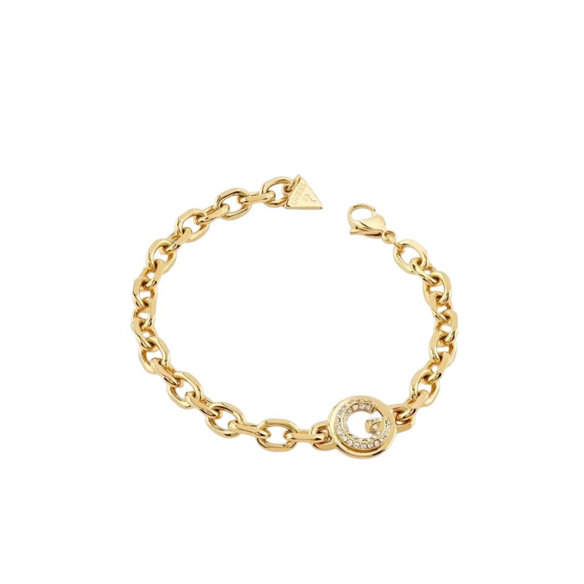 GUESS BLOOMING SUMMER BRACELET IN GOLD-TONE STEEL AND WHITE ZIRCONIAS JUBB05438JWYGS