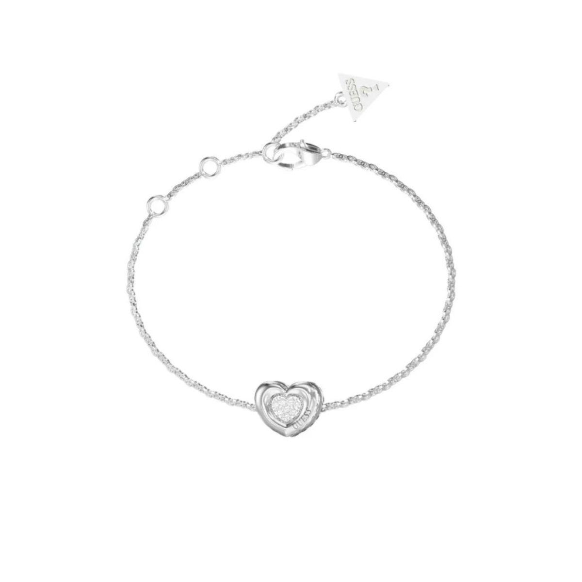 GUESS L.O.V.E. BRACELET IN STEEL AND WHITE ZIRCONIAS JUBB05461JWRHS