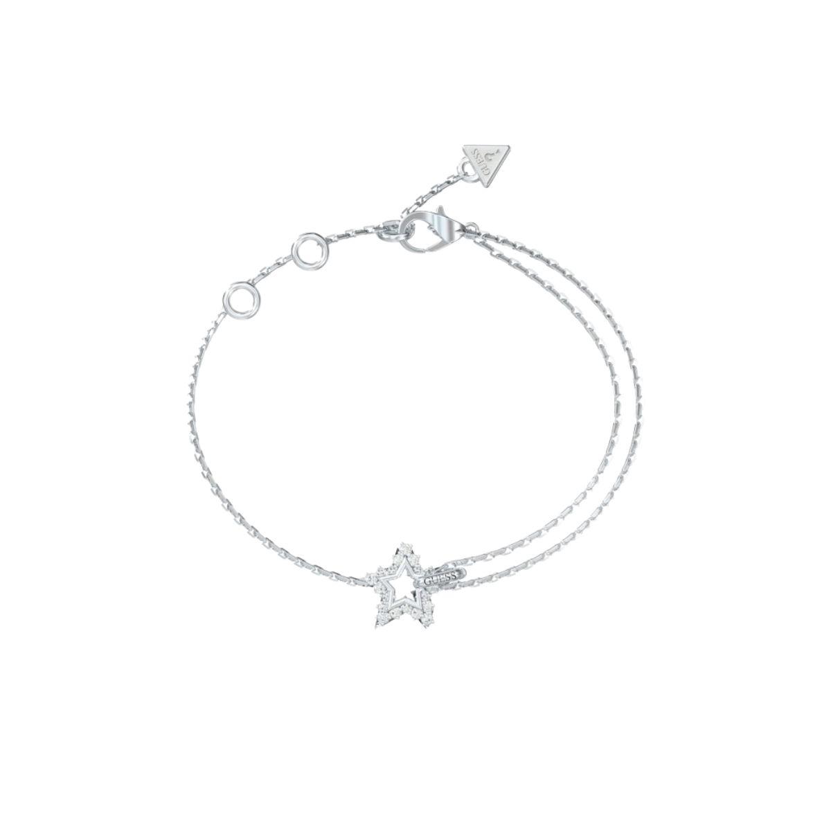 GUESS ICONIQUE BRACELET WITH STEEL STAR AND WHITE ZIRCONIAS JUBB05538JWRHS