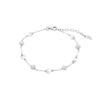 LOTUS SILVER BRACELET WITH SILVER HEARTS AND CULTURED PEARLS LP3855-2/1