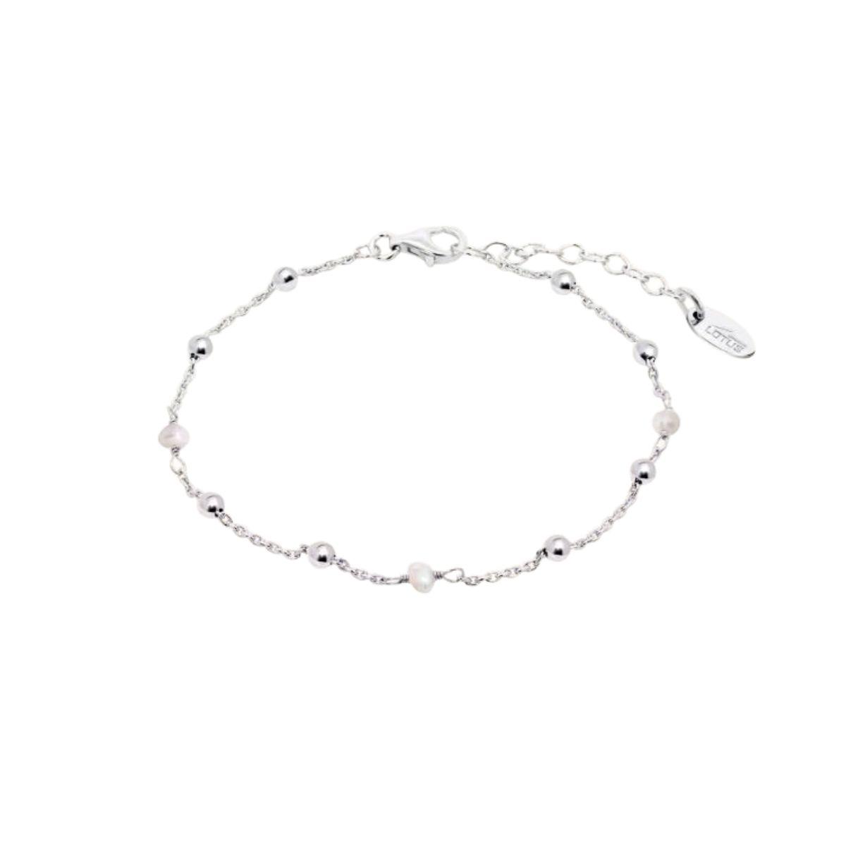 LOTUS SILVER BRACELET WITH SILVER BEADS AND CULTIVATED PEARLS LP3860-2/1