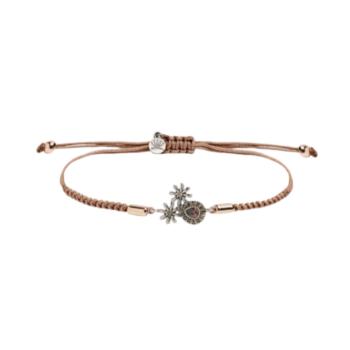 PULSERA SUNFIELD DE PLATA Y CIRCONITAS PERIDOTO Y MARRÓN PU065521