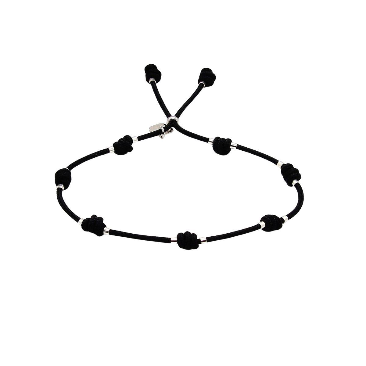 TIQÜE BARCELONA SILVER LUCKY BRACELET BLACK LUCK-NEGROP