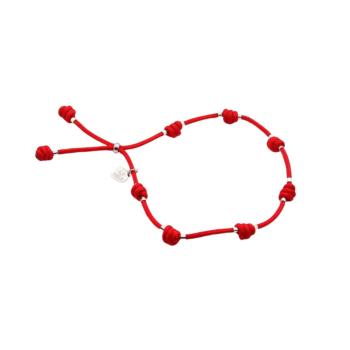 PULSERA TIQÜE BARCELONA DE PLATA DE LA SUERTE ROJO SUERTE-ROJOP