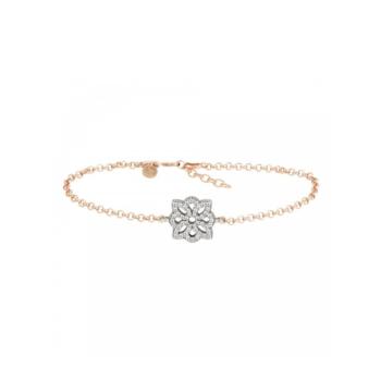 Pulsera Chloe Paris marca Sunfield de plata bañada en oro rosa y circonitas blancas 