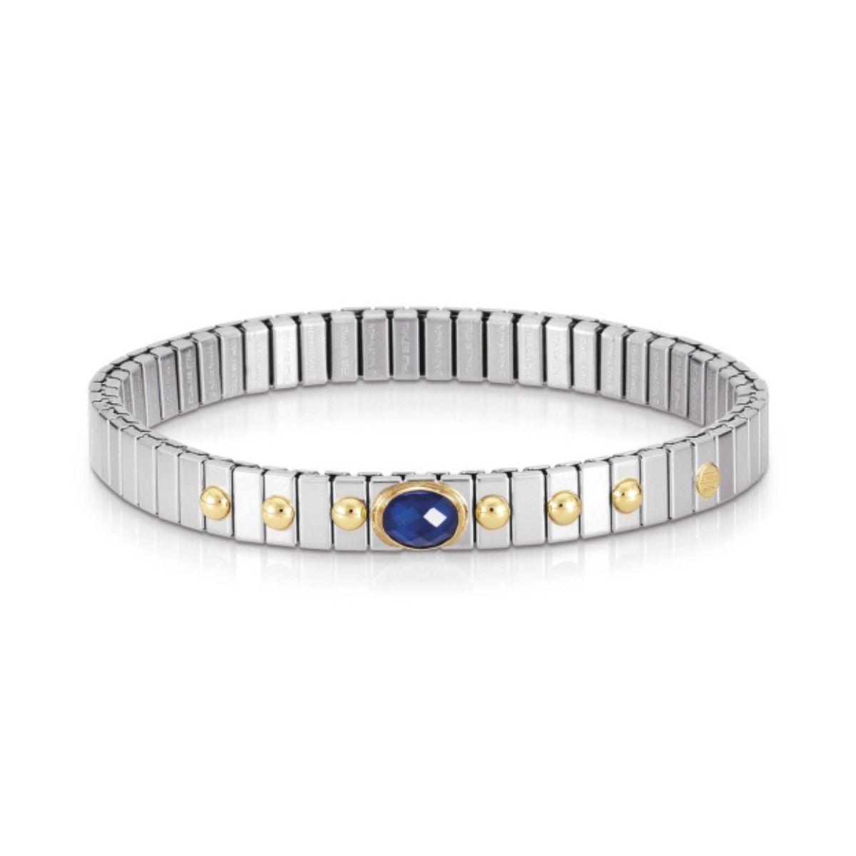 PULSERA NOMINATION EXTENSION DE ACERO, ORO Y CIRCONITA AZUL 042501 007