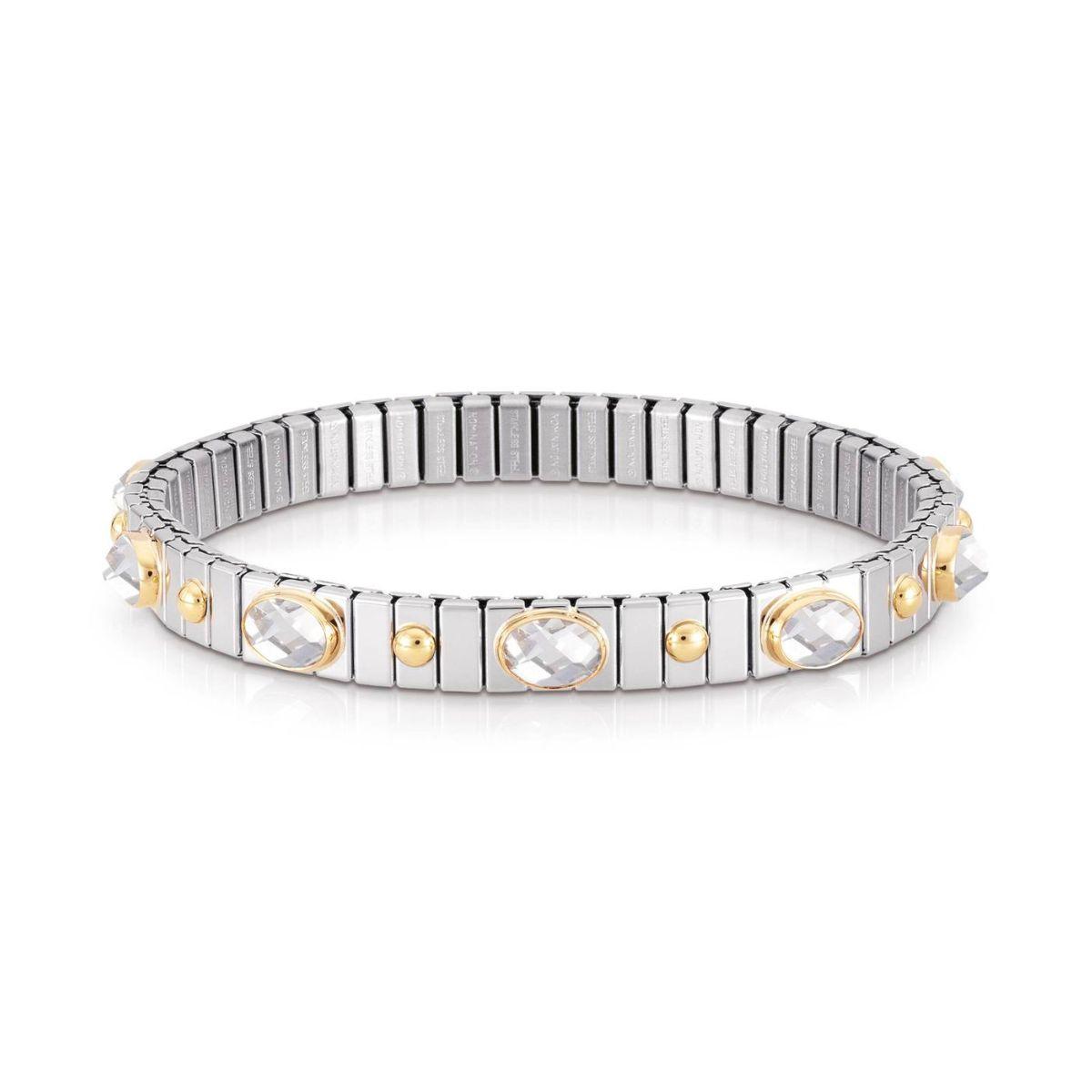 PULSERA NOMINATION EXTENSION DE ACERO, ORO Y CIRCONITAS BLANCAS 042503 010