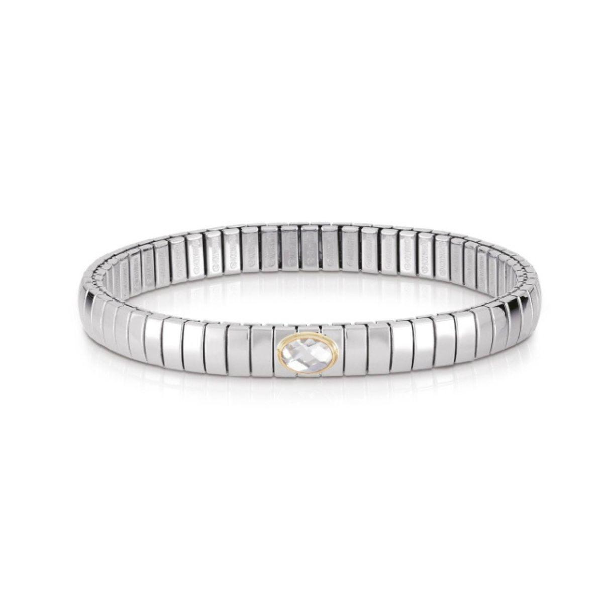 PULSERA NOMINATION EXTENSION DE ACERO, ORO Y CIRCONITA BLANCA 042504 010