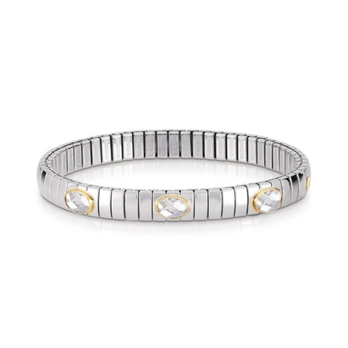 PULSERA NOMINATION EXTENSION DE ACERO, ORO Y CIRCONITAS BLANCAS 042505 010