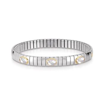 PULSERA NOMINATION EXTENSION DE ACERO, ORO Y CIRCONITAS BLANCAS 042505 010