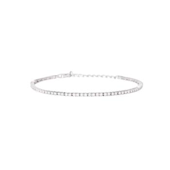 PULSERA MABINA TENIS DE PLATA Y CIRCONITAS BLANCAS 533952