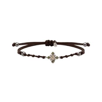 POLSERA SUNFIELD DE MACRAME AMB ZIRCONIES EN TONS VERD I CAVA