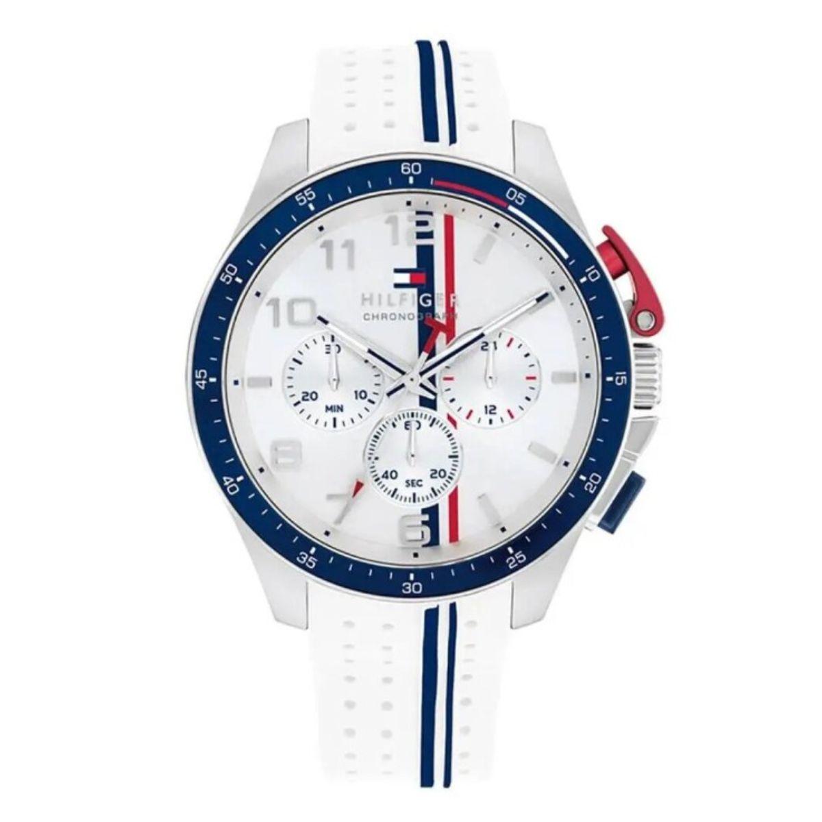TOMMY HILFIGER CHRONOGRAPH WATCH WHITE AND BLUE BANK 1792167