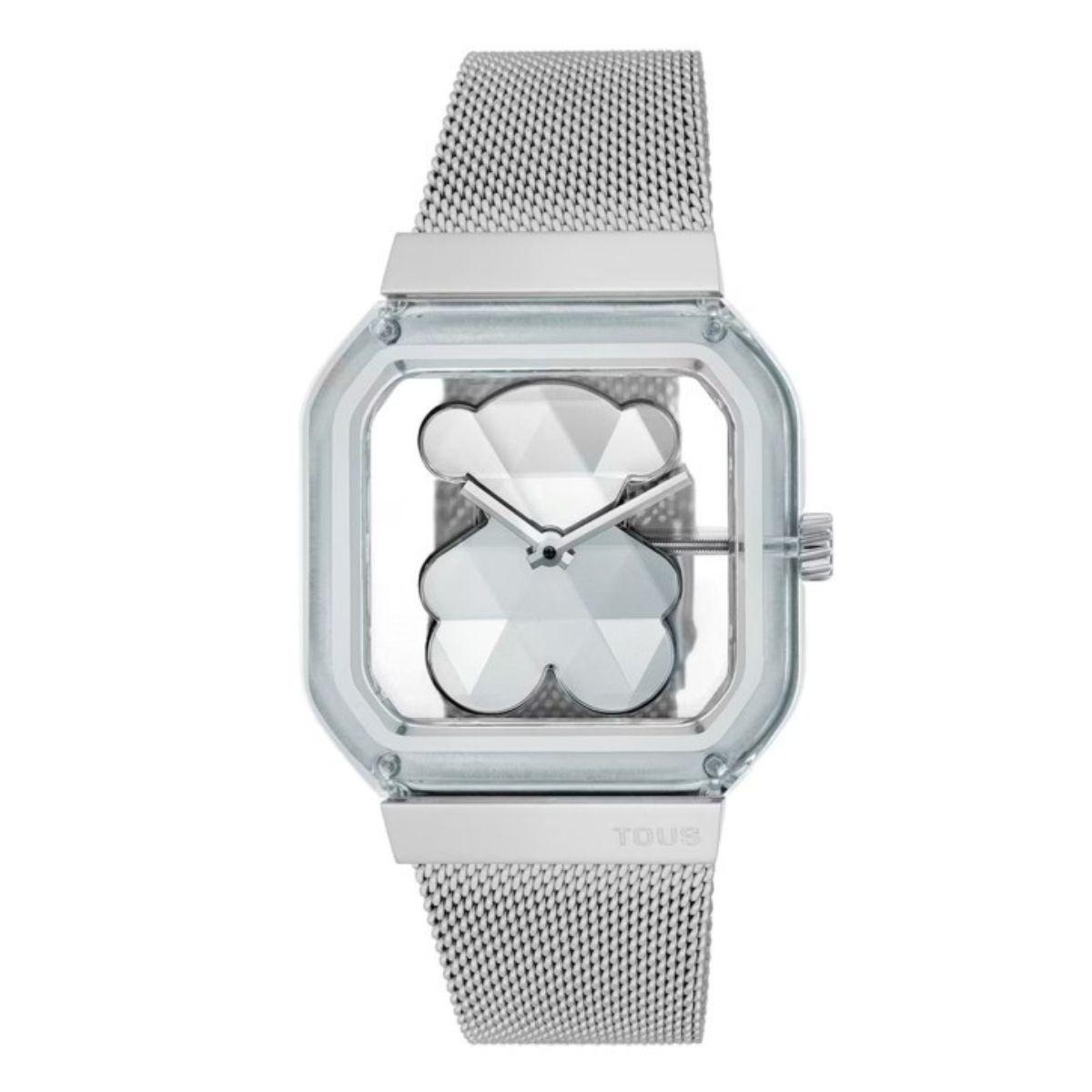 TOUS D-BEAR PARTY WATCH WITH TRANSPARENT CASE AND SILVER COLOR 3000143700