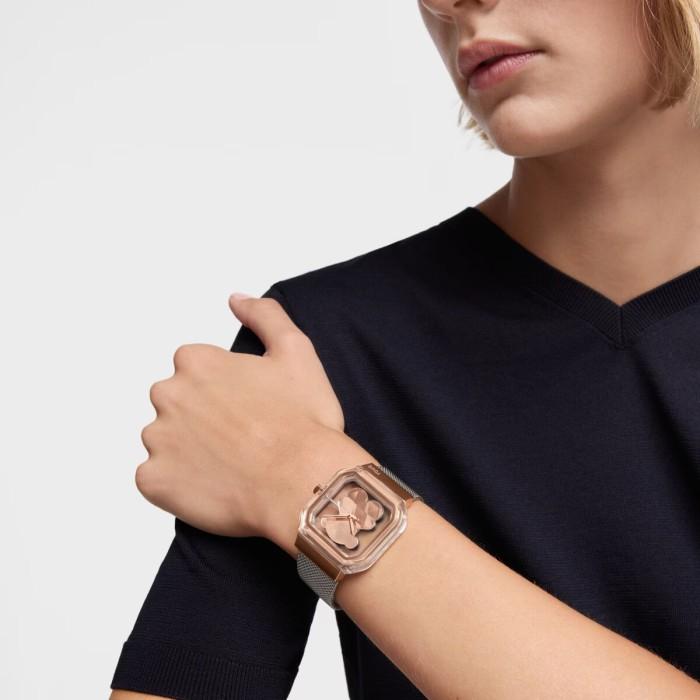 TOUS D-BEAR PARTY WATCH WITH TRANSPARENT CASE AND SILVER AND PINK COLOR 3000143600