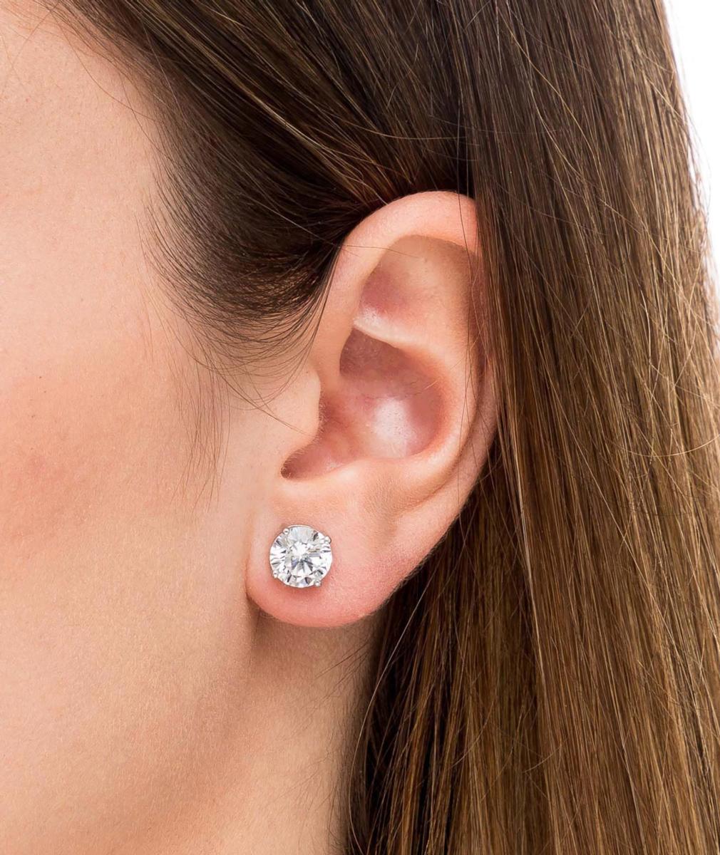 VIDAL & VIDAL 925 SILVER EARRINGS WITH ZIRCONIA 8mm S60039E