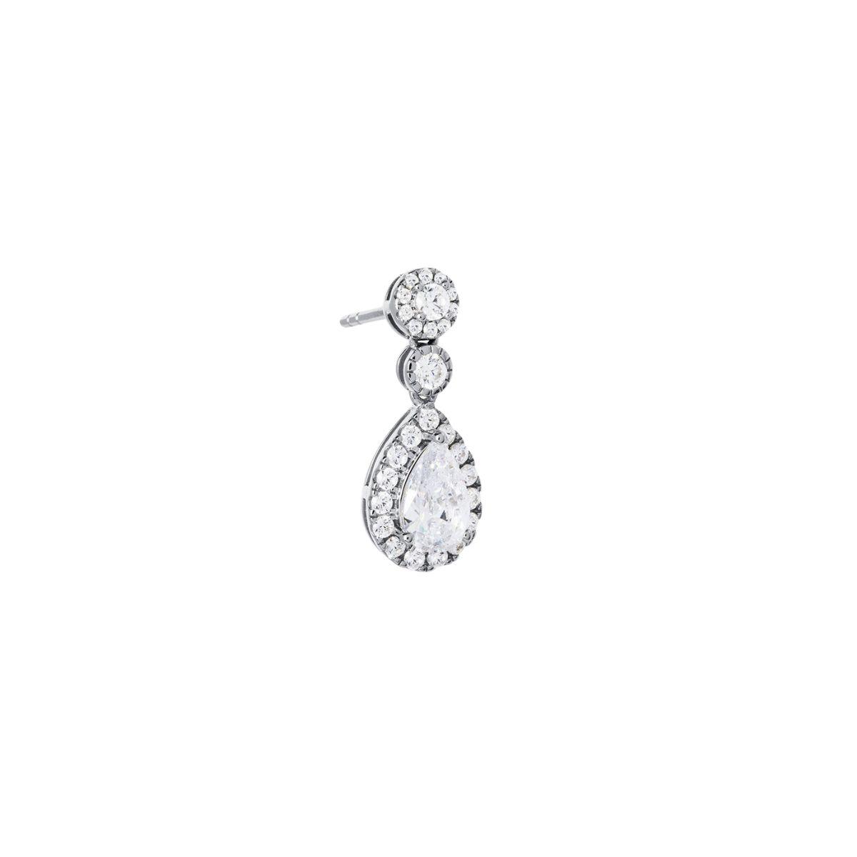 VIDAL & VIDAL PLATINUM-PLATED SILVER EARRINGS WITH ZIRCONIAS S60665E