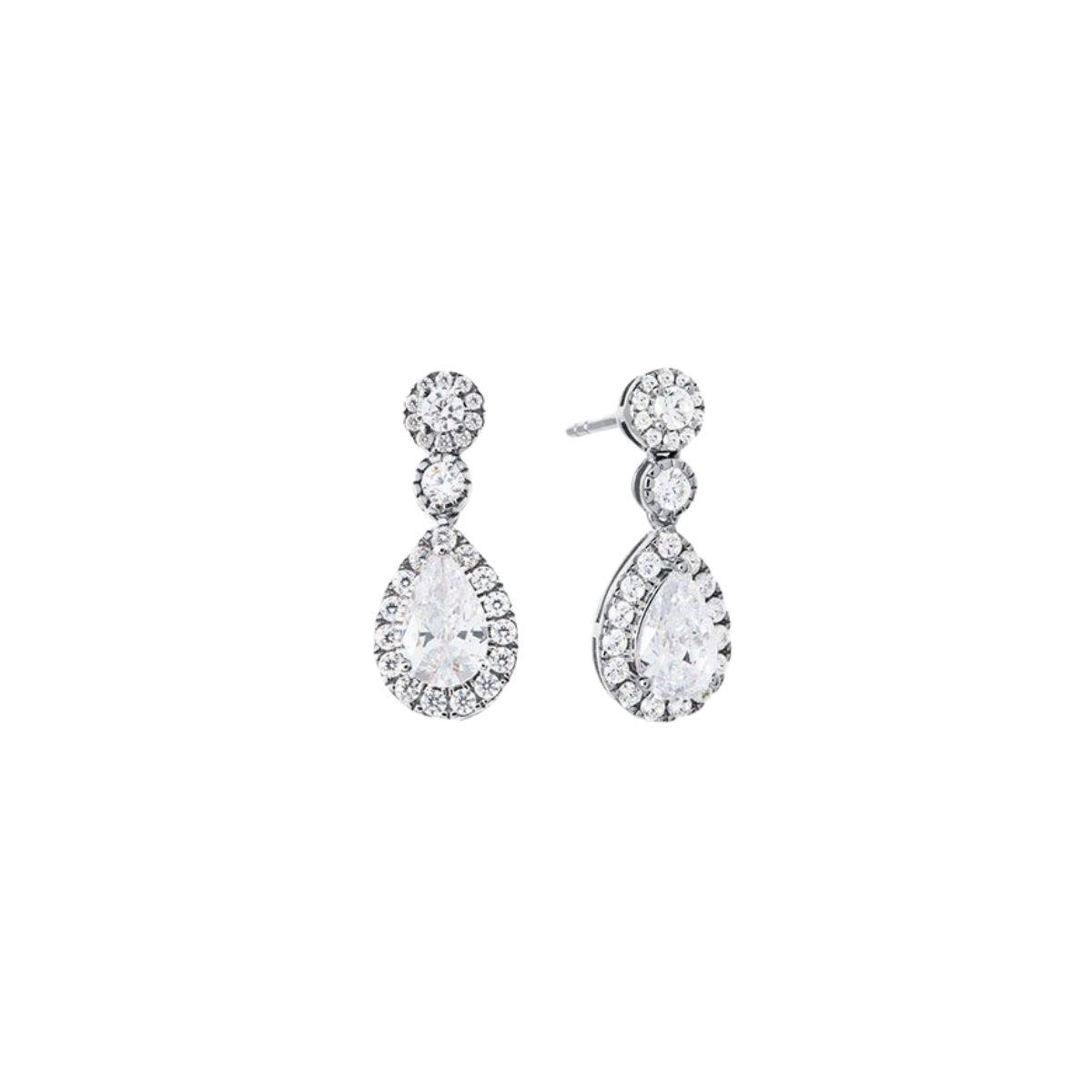VIDAL & VIDAL PLATINUM-PLATED SILVER EARRINGS WITH ZIRCONIAS S60665E