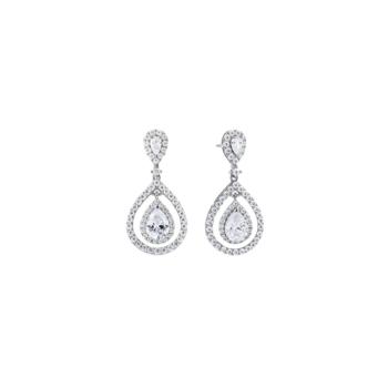  VIDAL & VIDAL PLATINUM-PLATED SILVER EARRINGS WITH ZIRCONIAS S60666E