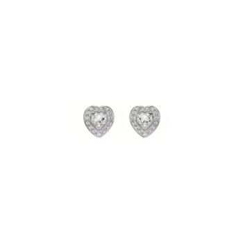 SILVER-PLATED SWAROVSKI HEART-SHAPED EARRINGS. ARIANA GRANDE COLLECTION EARRINGS.