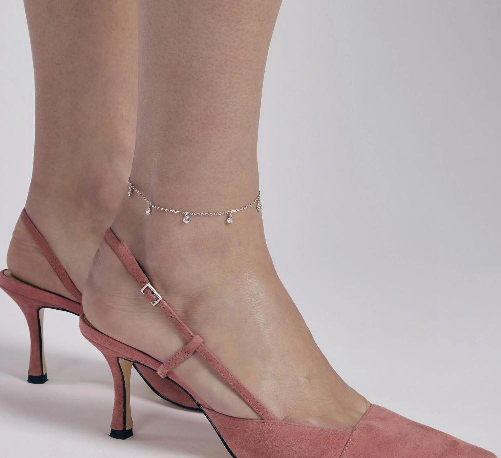 TOBILLERA MABINA DE PLATA CON CIRCONITAS 533373