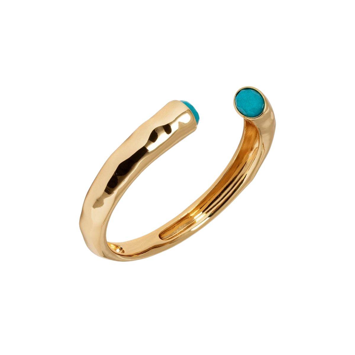 POLSERA VIDAL I VIDAL BANYADA EN OR RÍGIDA OBERTA AMB PERDES ÀGATA TURUQUESA x98063